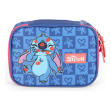 Estojo Box Stitch Disney Feminino Baú Escolar Cor Azul