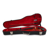 Estojo Case Para Violino 4 4 Luxo Couro Sintético Vermelha