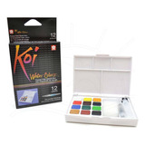 Estojo De Aquarela Koi Water Colors Portátil Com Pincel Auto Cor Única