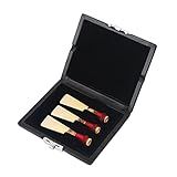 Estojo De Madeira Para Palhetas De Fagote Capa De Couro PU Caixa De Recipiente De Palheta Preta Com Compartimentos Para 3 Peças De Palhetas