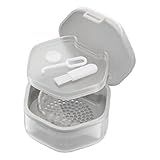Estojo De Retenção Para Dentadura- Recipiente Para Dentes Falsos - Estojo Bucal Porta-dentadura à Prova De Vazamentos Retentor De Viagem - Retentor De Viagem De Três Camadas- Caixa Portátil De Recipie