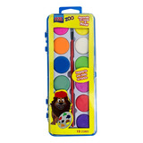 Estojo De Tintas Aquarelas Pastilhas 12 Cores C Pincel