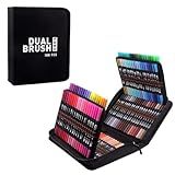 Estojo Dual Brush Com 100 Canetas Marcadores Para Colorir Kit Conjunto Canetinha Profissional Tiktok Marcadora Permanente De Ponta Dupla Em Cores Diferenciadas Linha Premium 100 Cores