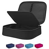 Estojo Escolar Box Grande Infantil Organizador Para Lapis Feminino Masculino Nylon Com Divisoria Necessarie Ziper Resistente Marca Calmfy Preto 