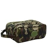 Estojo Escolar Camuflado 4 Divisórias Reforçado - Alça - Zíper Ferro 4 Modelos -ESCOLHA O SEU- -VERDE ESCURO MILITAR CAMUFLADO-