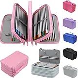 Estojo Escolar-Estojo Box-Estojo De Lápis De Quatro Camadas Com 72 Furos De Cor-Material Escolar -PRETO-