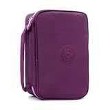Estojo Escolar Grande Box 100 Lápis Nylon Tactel Com 27 Elásticos Ziper Resistente Escolar Papelaria Fofa Unissex Com Organizador De Lápis Canetas Marca Bella Mallu Roxo 