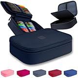 Estojo Escolar Organizador Box Grande Para Lapis Feminino Masculino Material Escolar Azul 