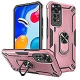 Estojo Fino Projetado Para Capa Xiaomi Redmi Note 11 Pro 4G Note 11 Pro 5G Capa Protetora à Prova De Choque De Nível Militar Com Suporte Giratório De 360 Função No Veículo Capa Resistente Rose Gol