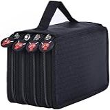 Estojo Grande Para Lápis- Com 4 Camadas Com Bolsos Com Zíper- 72 Compartimentos Organizadores- Preto
