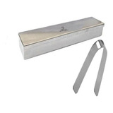 Estojo Inox marmita Para Estufa 18x4x3cm Pinça Inox