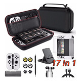 Estojo Kit De 17 Acessórios Para Nintendo Switch Oled Case 