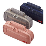 Estojo Liso Com 2 Divisórias C alça Box Necessaire Escolar Cor Estojo Escolar Azul Escuro