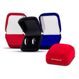 Estojo Para Aliança Alta Qualidade Kit Com 50 Unidades Vermelho Preto E Azul