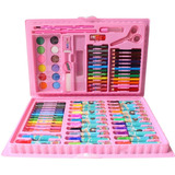 Estojo Pintura Maleta Infantil Canetinhas Giz Lápis 86 Pecas