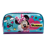 Estojo Simples Escolar Minnie Arco-iris Disney Xeryus 11436 Cor Rosa