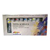 Estojo Tinta Acrílica Corfix 10 Cores 20ml