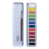 Estojo Tinta Aquarela Lefranc Bourgeois 12 Cores Pastilha
