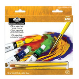 Estojo Tinta Guache 18 Cores 2 Pincéis Royal Langnickel