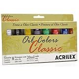 Estojo Tita Óleo Classic Colors Acrilex Com 8 Bisnagas Multicor 20ml