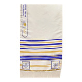 Estola Sacerdotal Talit Messiânico Nacional Azul C Dourado