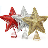 Estrela Brilhante Glitter Ponteira Árvore De Natal 20 Cm