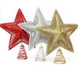 Estrela Ponteira Para Arvore De Natal Com Glitter 20 Cm