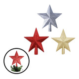 Estrela Ponteira Para Arvore De Natal Glitter 15cm Linda