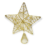 Estrela Vazada Glitter Ouro Espiral Topo