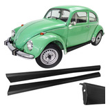 Estribo Lateral Da Porta Fusca Preto Chapa Simples Par