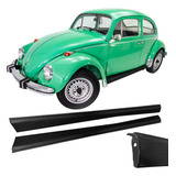 Estribo Lateral Da Porta Fusca Preto Chapa Simples Par