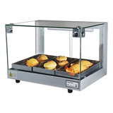 Estufa Para Salgados Vitrine Pequena Omega 3 Bandejas Prata