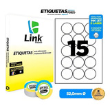 Etiqueta Adesiva A4 52 0mmø Couchê Caixa Com 100 Folhas Cor Branco Desenho Impresso Nenhum