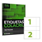 Etiqueta Adesiva A4 Ca4379 160 X 125 Mm 100 Folhas Colacril Cor Branco