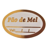 Etiqueta Adesiva Pão De Mel Linha P sabor E Valid 1 000un Cor Dourado Desenho Impresso Pão De Mel validade