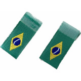 Etiqueta Bandeira Do Brasil Bordada Tafetá 2x1cm - 1000unid