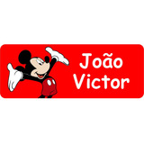 Etiqueta Escolar Mickey Personalizada Prova D água 120 Unid