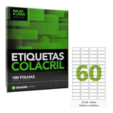 Etiqueta Impressora Carta 16 93x44 45mm 100 F Cc189 Colacril