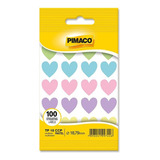 Etiqueta Pimaco Adesiva 18 mm 100 Un Decorativa Cor Corações Tons Pastéis
