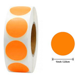 Etiqueta Selo Bolinha Colorida 25mm Rolo Com 1000 Adesivos Cor Laranja