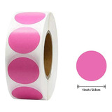 Etiqueta Selo Bolinha Colorida 25mm Rolo Com 1000 Adesivos Cor Rosa