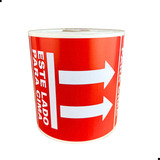 Etiqueta Selo Este Lado Para Cima 100x100 1000 Etiquetas Cor Vermelho