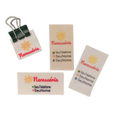 Etiqueta Tecido Algodão Personalizada 4 5x1cm 100und