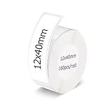 Etiqueta Térmica Adesiva Rolo Para Mini Impressora Niimbot D11 D110 Compatível Impressora Térmica Etiqueta Prova D água Auto Adesiva StartBox Branca 12x40mm 