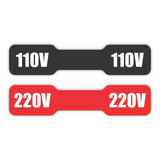 Etiqueta Voltagem Cabo Preto Vermelho 220v 110v 60 Uni