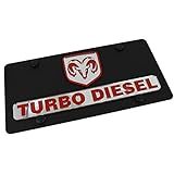 Eurosport Daytona Compatível Com Placa Dodge Ram Turbo Diesel Em Aço Preto