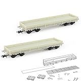 Evemodel C8764JJ 2 Unidades HO Escala 1 87 Em Branco Sem Pintura Desmontado 40 Carro Plano Lado Baixo