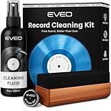 EVEO Kit De Limpeza De Discos De Vinil - Kit De Limpeza De Discos De Vinil 4 Em 1 Para álbuns De Discos De Vinil- Limpador De Vinil Inclui Escova De Disco XL- Líquido De Limpeza -113 G-- Gel De