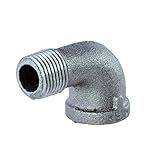 Everflow Supplies Cotovelo De Ferro Maleável Galvanizado 90 Graus Para Alta Pressão 3 4 In 