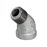 Everflow Supplies GMSF0100 Cotovelo De Rua De Ferro Maleável Galvanizado A 45 Graus Para Altas Pressões